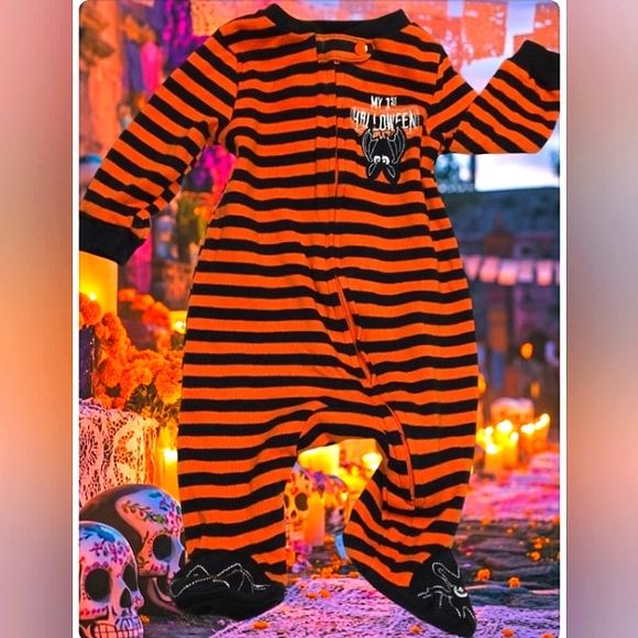 Adorable Newborn "My 1st Halloween" Bat theme sleep n play outfit~0-3mo. - Picture 1 of 14